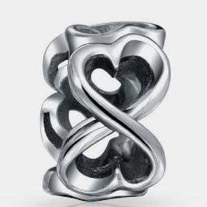 2 for 1 PANDORA SS SILVER 925 HEART SPCR CHARM